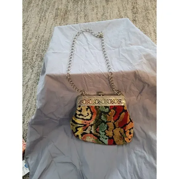 Vintage 70s Carpet Bag Purse Bohemian Festival Retro Mod Coachella Hippie Retro - Picture 2 of 11